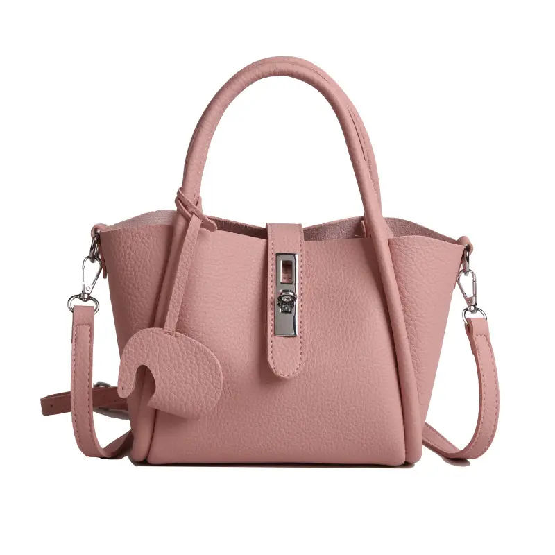 Women's Beige Leather Crossbody Tote Bag with Top Handle - Image 8