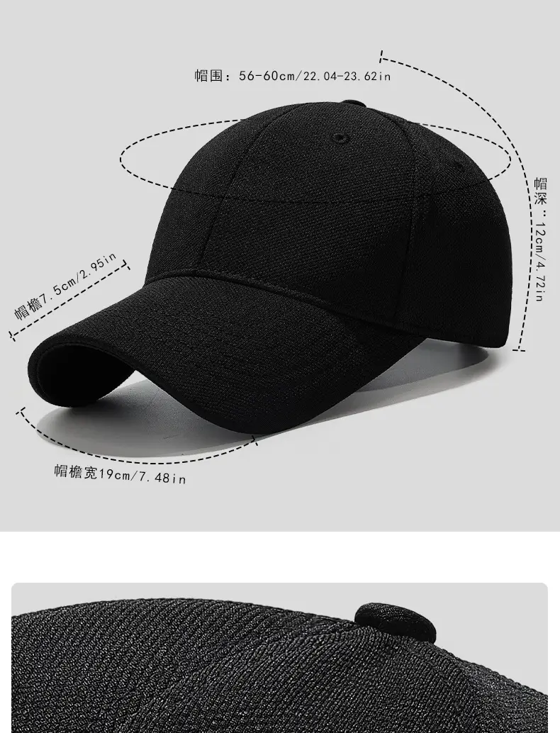 Black Baseball Cap with Embroidered Eye & Breathable Design — feature 5