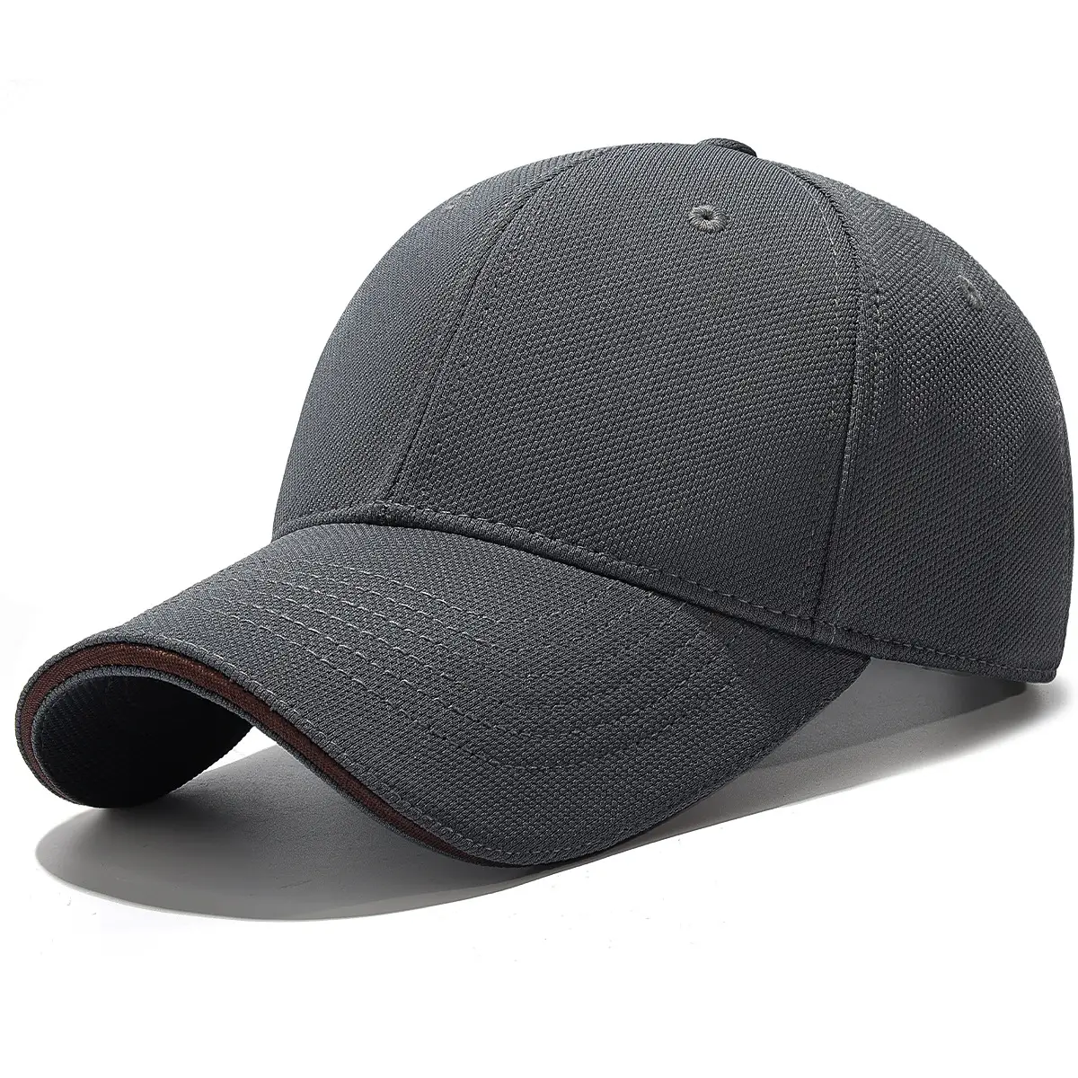 Black Baseball Cap with Embroidered Eye & Breathable Design - Image 7