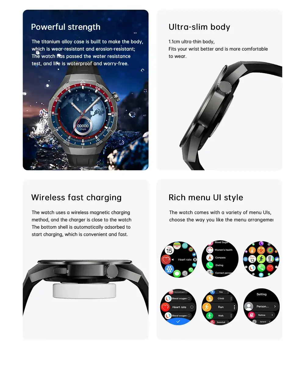 Smart Watch with Heart Rate & Blood Pressure Display for Men — feature 4