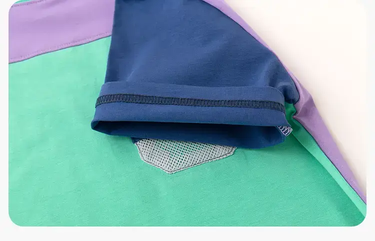 Dudu Boys Summer T-Shirt Set Blue Green Kids Suit — feature 33
