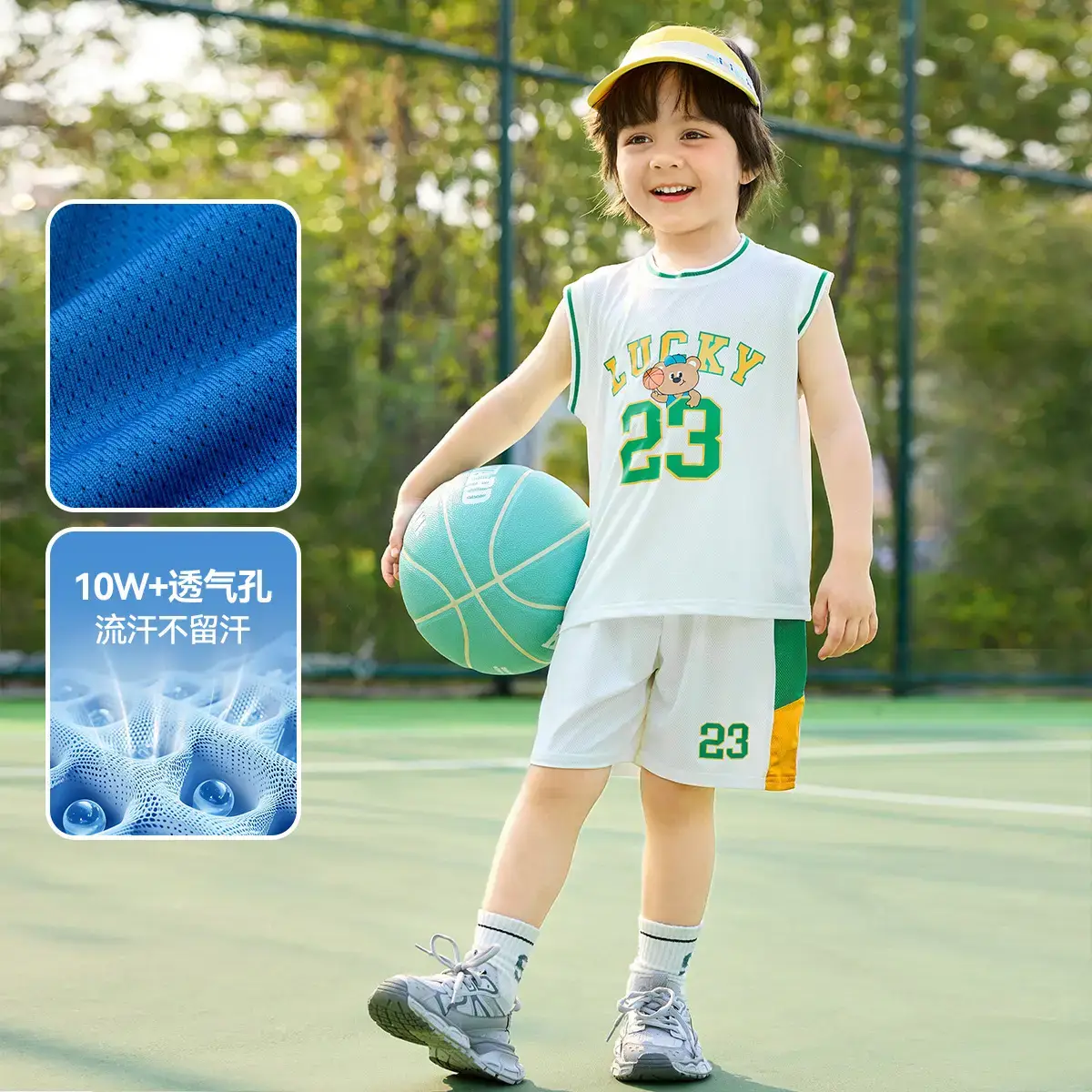 Dudu Boys Summer T-Shirt Set Blue Green Kids Suit - Image 7