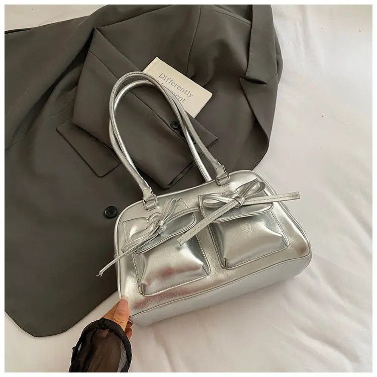 Bow-Knot Armpit Bag for Women Brown 2025 - Image 4