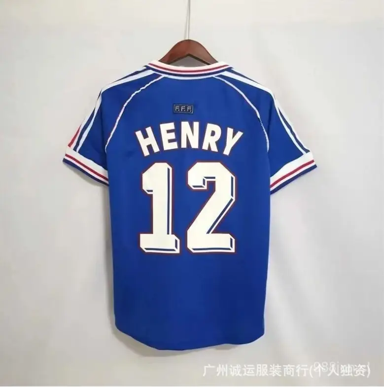 Wholesale and Retail 98 French Home Retro Jersey No. 10 Zidane Football Uniform Summer Breathable — feature 8