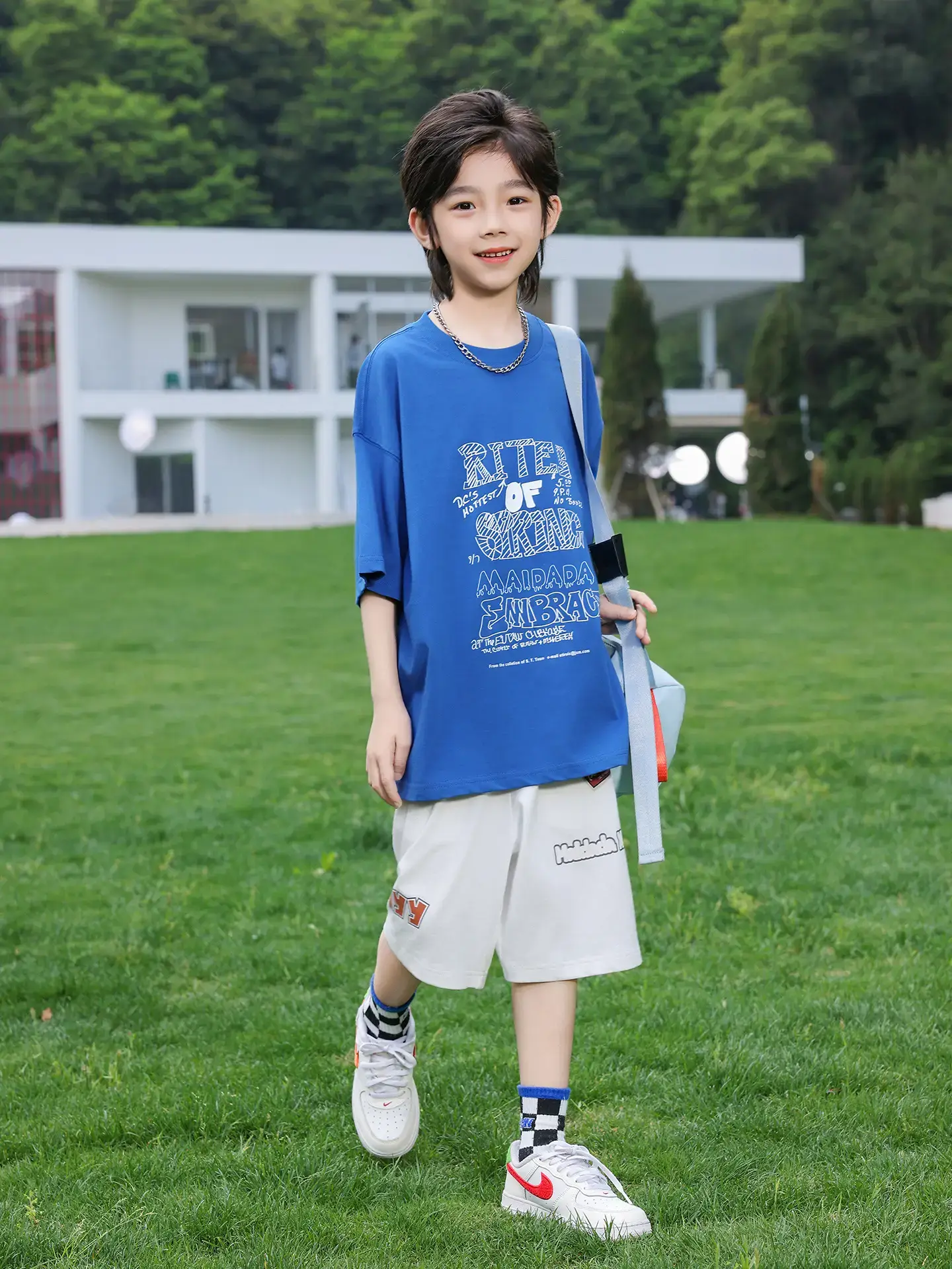 Panda Yuanyuan Blue Printed Kids T-Shirt Pure Cotton 2025 - Image 4