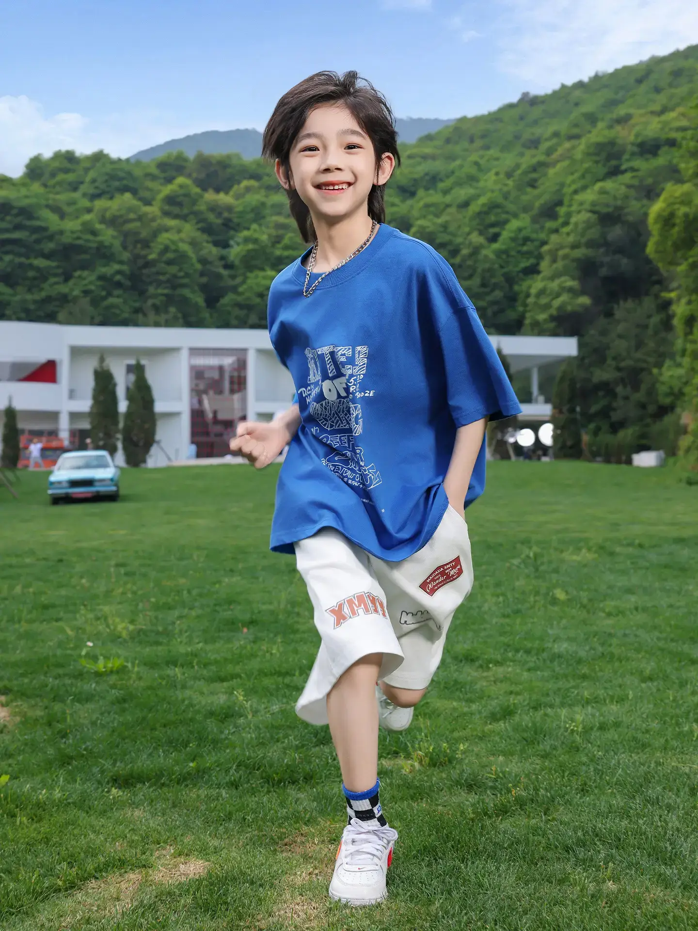Panda Yuanyuan Blue Printed Kids T-Shirt Pure Cotton 2025 - Image 5
