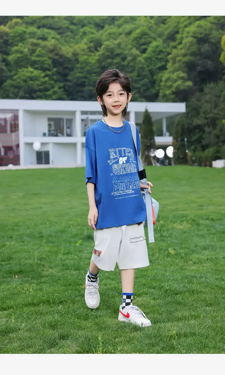 Panda Yuanyuan Blue Printed Kids T-Shirt Pure Cotton 2025 — feature 23