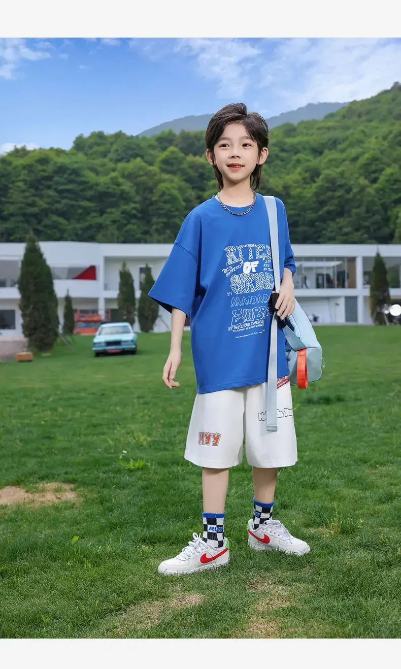Panda Yuanyuan Blue Printed Kids T-Shirt Pure Cotton 2025 — feature 26