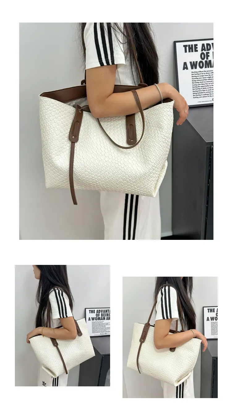 Women's Woven Crossbody Bag Brown Large Capacity — feature 11
