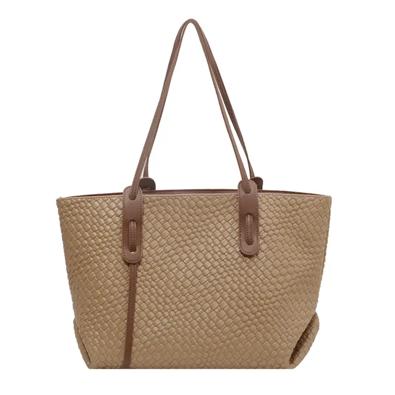 Women's Woven Crossbody Bag Brown Large Capacity