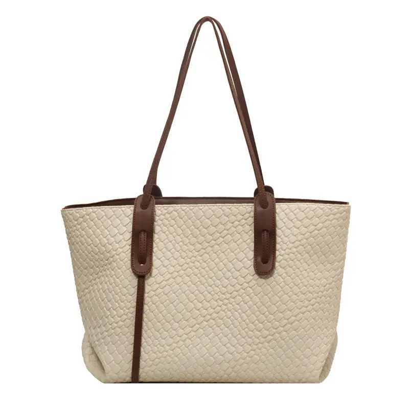 Women's Woven Crossbody Bag Brown Large Capacity