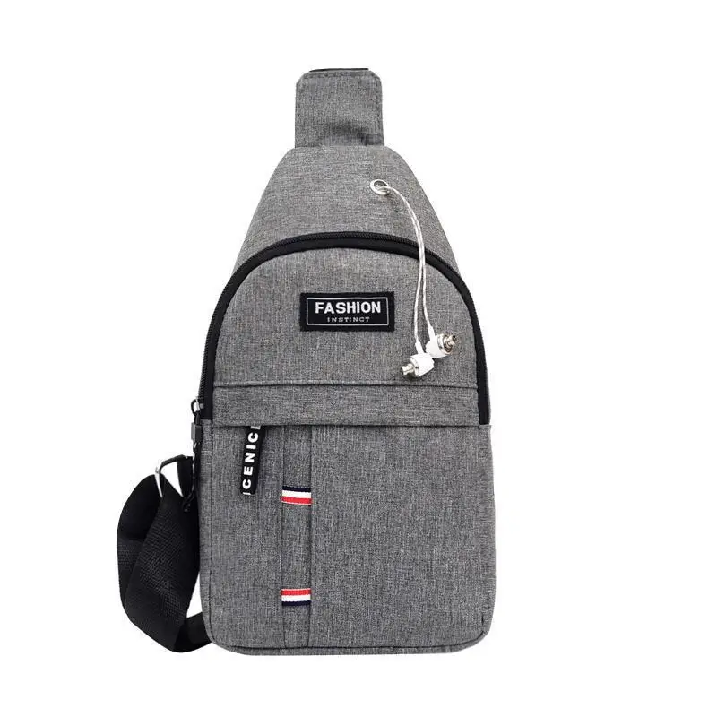 New Men's Crossbody Chest Bag Canvas Casual Korean Style Small Backpack - Image 7
