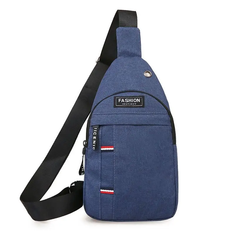 New Men's Crossbody Chest Bag Canvas Casual Korean Style Small Backpack - Image 3