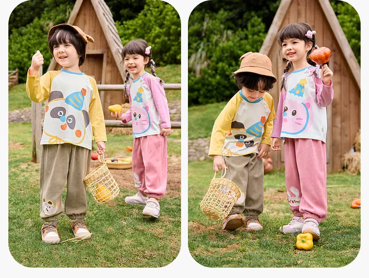 Duduja Long Sleeve Cat Print Boys T-Shirt Pink — feature 17