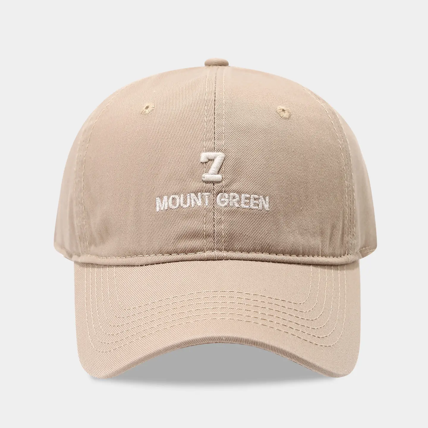 Korean Style 7-Letter Embroidered Beige Baseball Cap for Men Women - Image 3