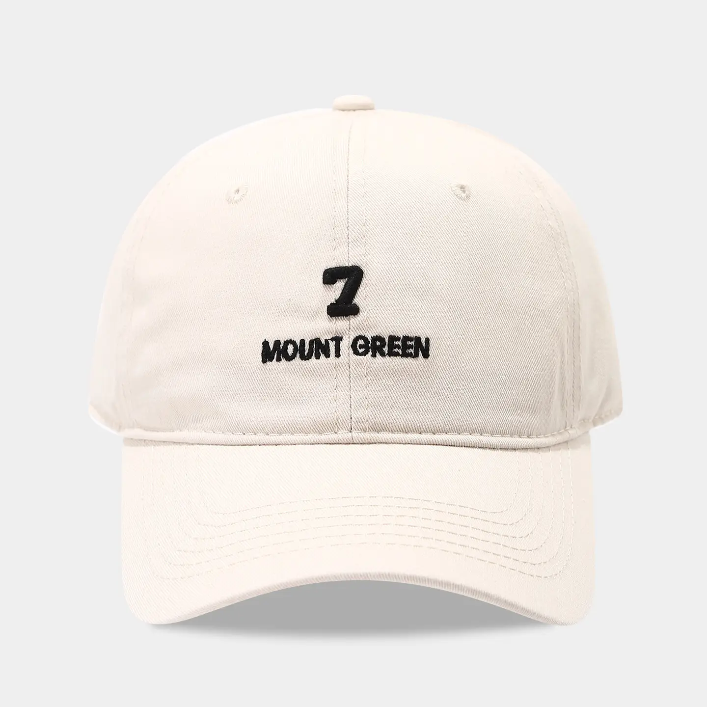Korean Style 7-Letter Embroidered Beige Baseball Cap for Men Women - Image 2