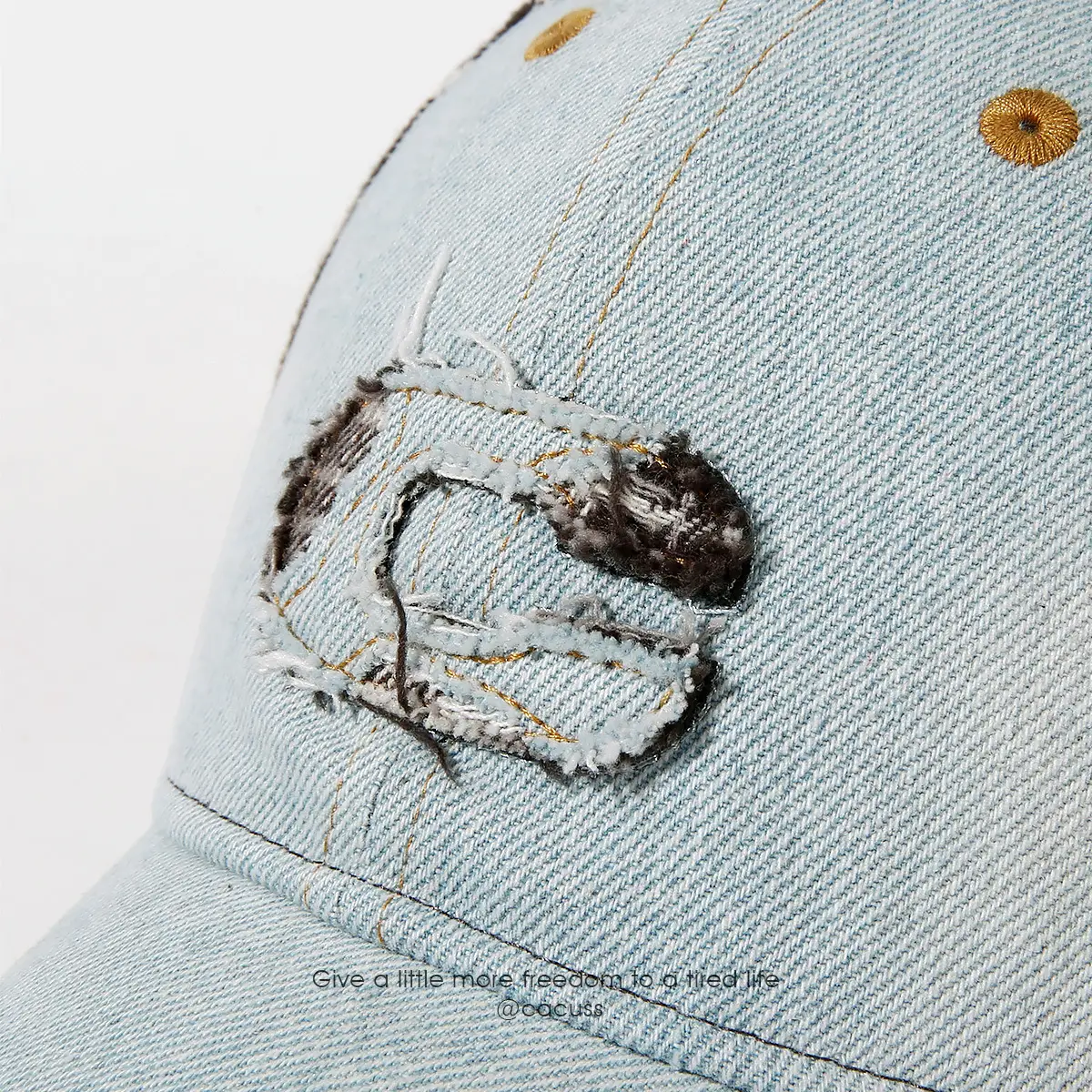 Men Denim Peaked Cap Ripped Hip Hop Casual Summer - Image 4