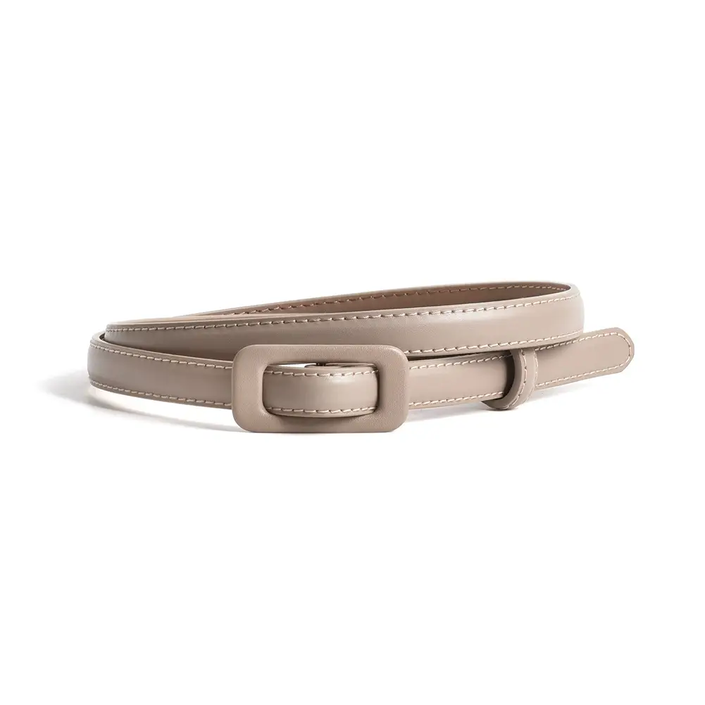 Women Genuine Leather Belt Coffee Color Two Layer Buckle - Image 10