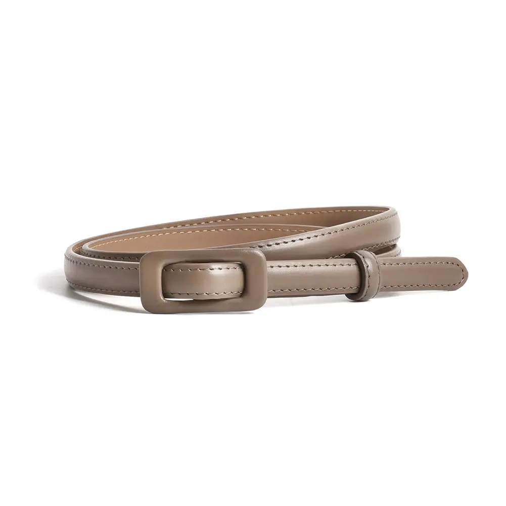 Women Genuine Leather Belt Coffee Color Two Layer Buckle - Image 11