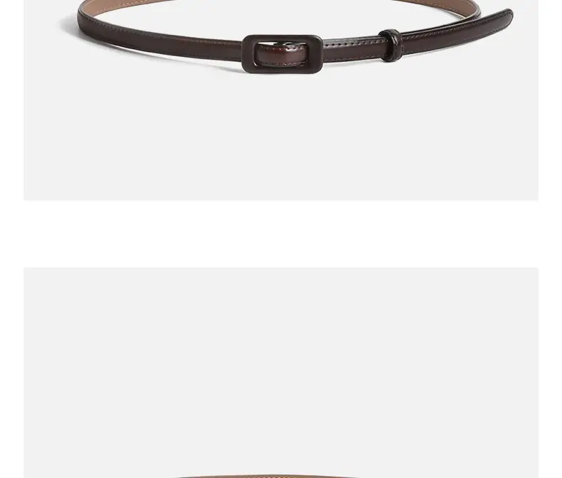 Women Genuine Leather Belt Coffee Color Two Layer Buckle β feature 13