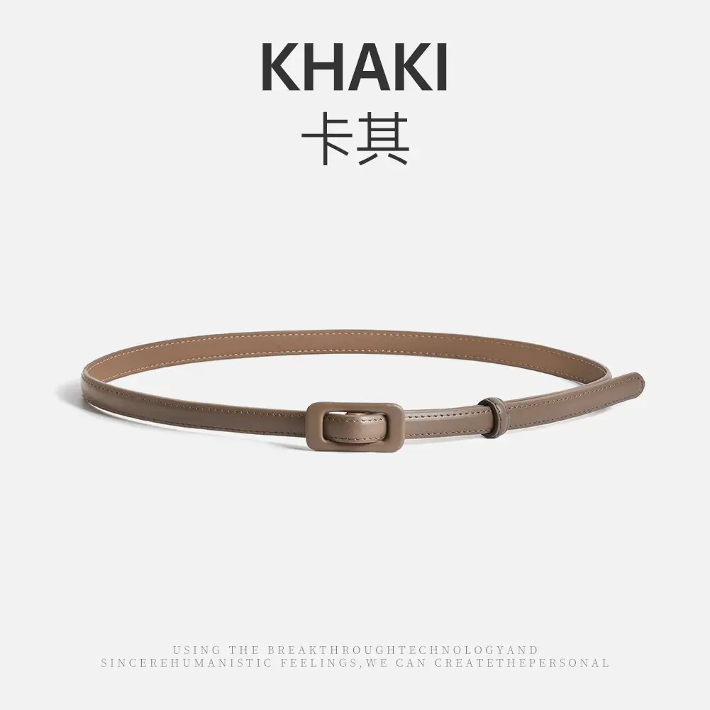 Women Genuine Leather Belt Coffee Color Two Layer Buckle - Image 5
