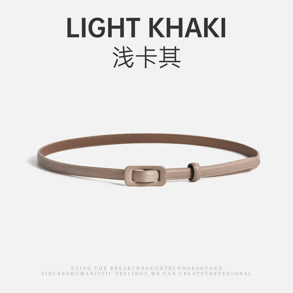 Women Genuine Leather Belt Coffee Color Two Layer Buckle - Image 6