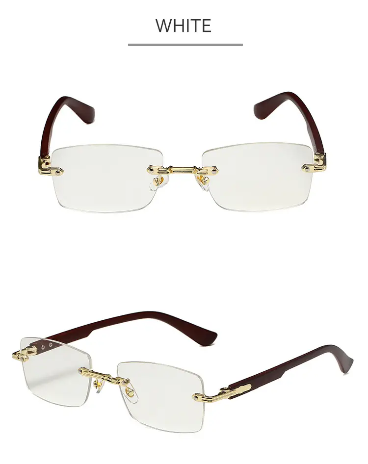 Square Rimless Sunglasses for Men Pink Anti-UV — feature 14