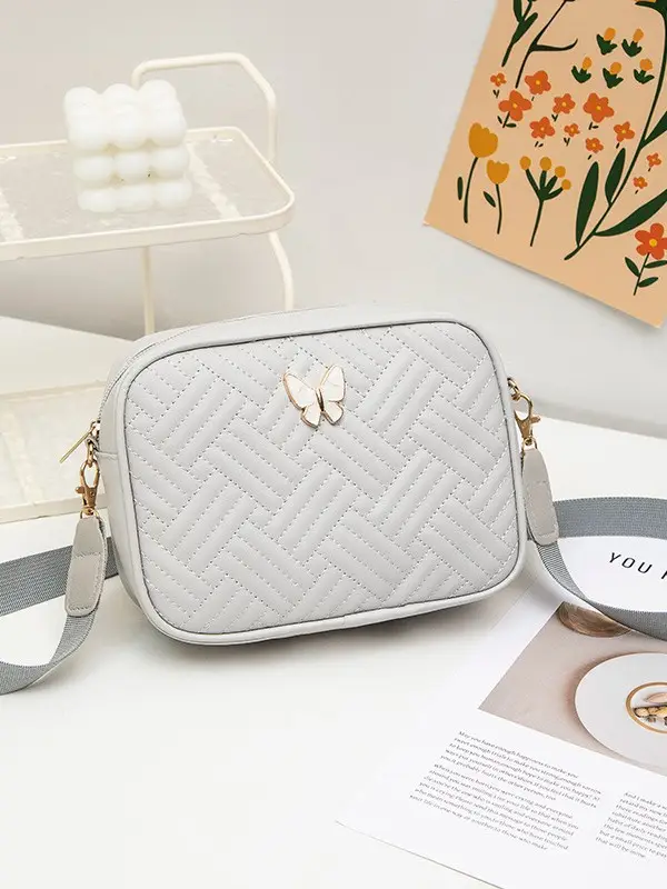 Quilted Embroidered Crossbody Bag for Women - Image 9