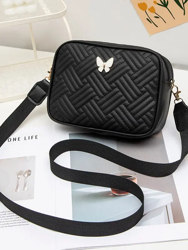Quilted Embroidered Crossbody Bag for Women - Image 10