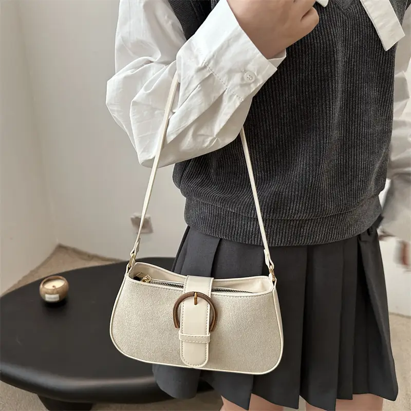 Frosted Crossbody Bag Brown 2025 Summer - Image 6