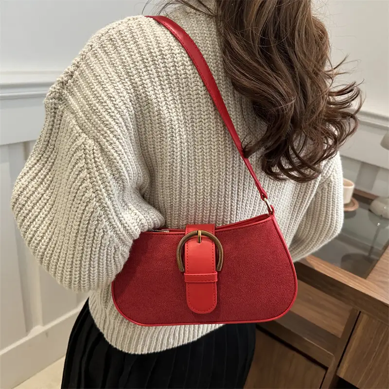 Frosted Crossbody Bag Brown 2025 Summer - Image 7