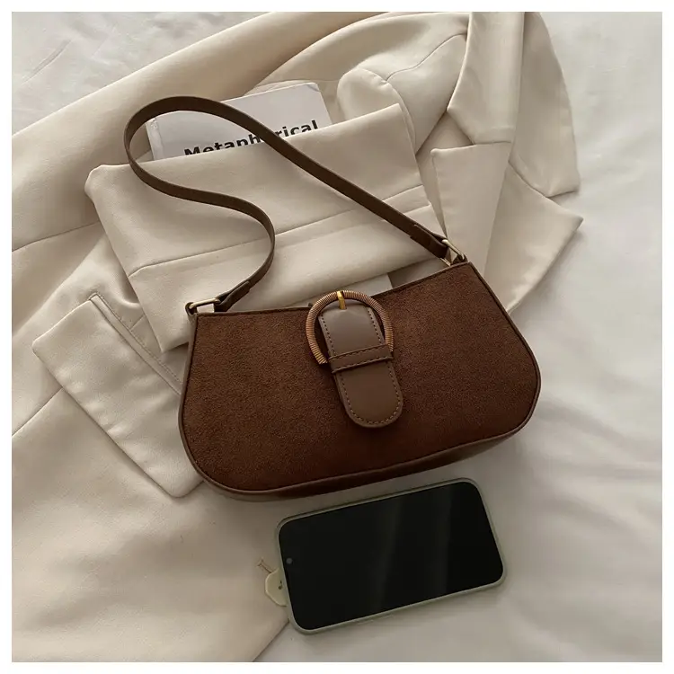 Frosted Crossbody Bag Brown 2025 Summer — feature 10