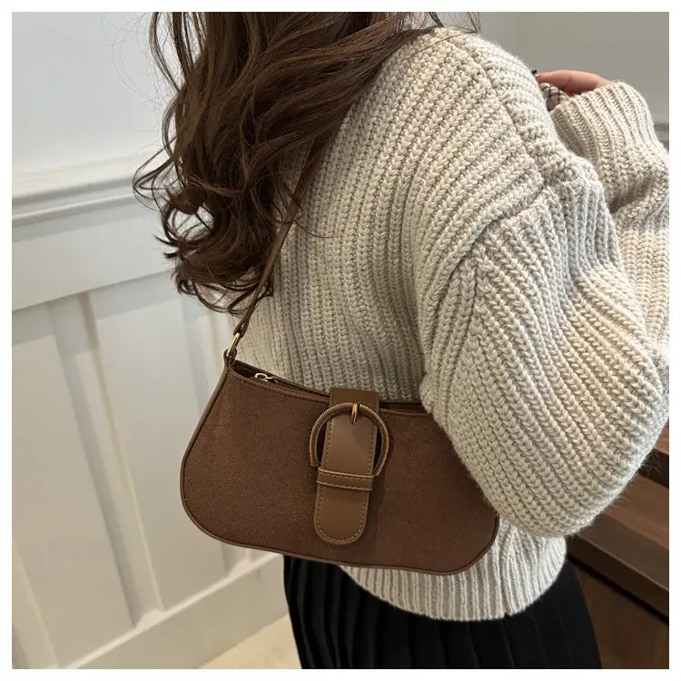 Frosted Crossbody Bag Brown 2025 Summer — feature 14