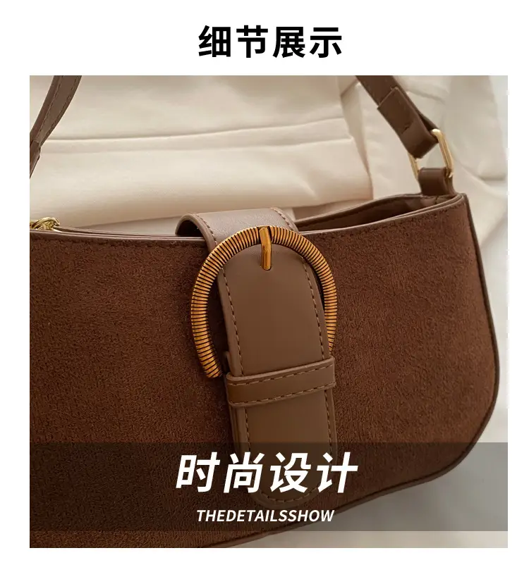 Frosted Crossbody Bag Brown 2025 Summer — feature 4