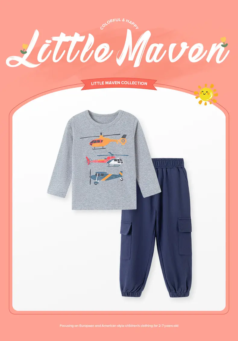Little Maven Autum Boys T-Shirt Long Sleeve Cartoon Graphic — feature 3