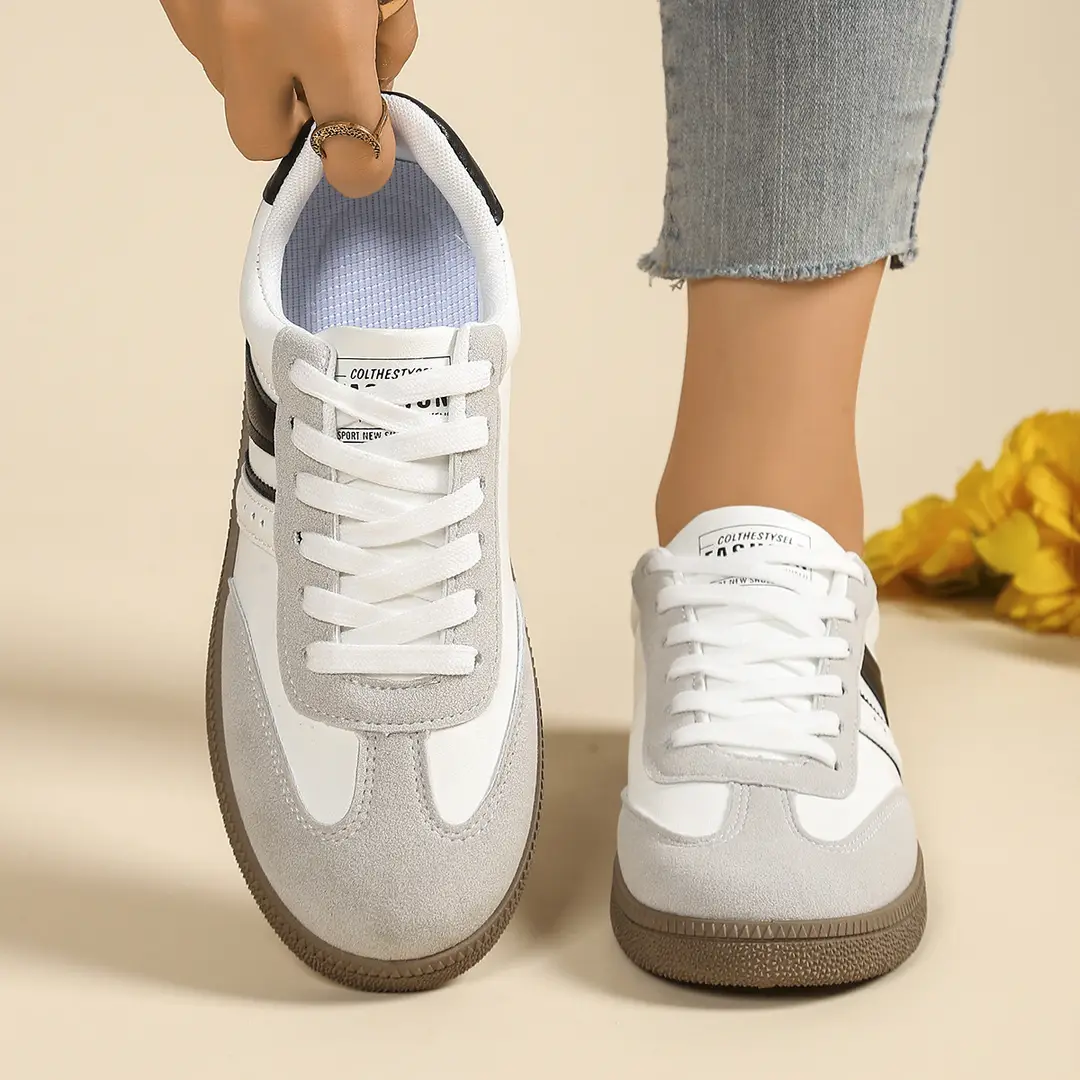 Foreign Trade Thick-Soled Moral Training Shoes for Women 2025 Spring and Summer New Breathable Sports White Shoes Flats-Soled Casual Sneakers Amazon - Image 4