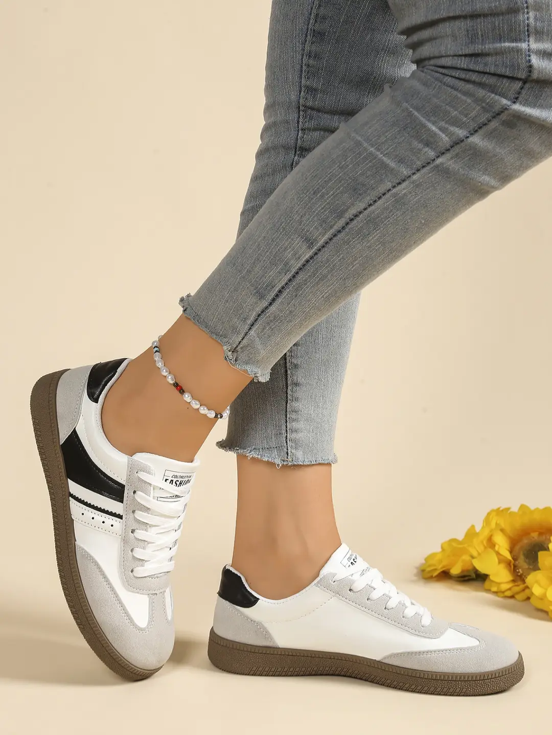 Foreign Trade Thick-Soled Moral Training Shoes for Women 2025 Spring and Summer New Breathable Sports White Shoes Flats-Soled Casual Sneakers Amazon — feature 10