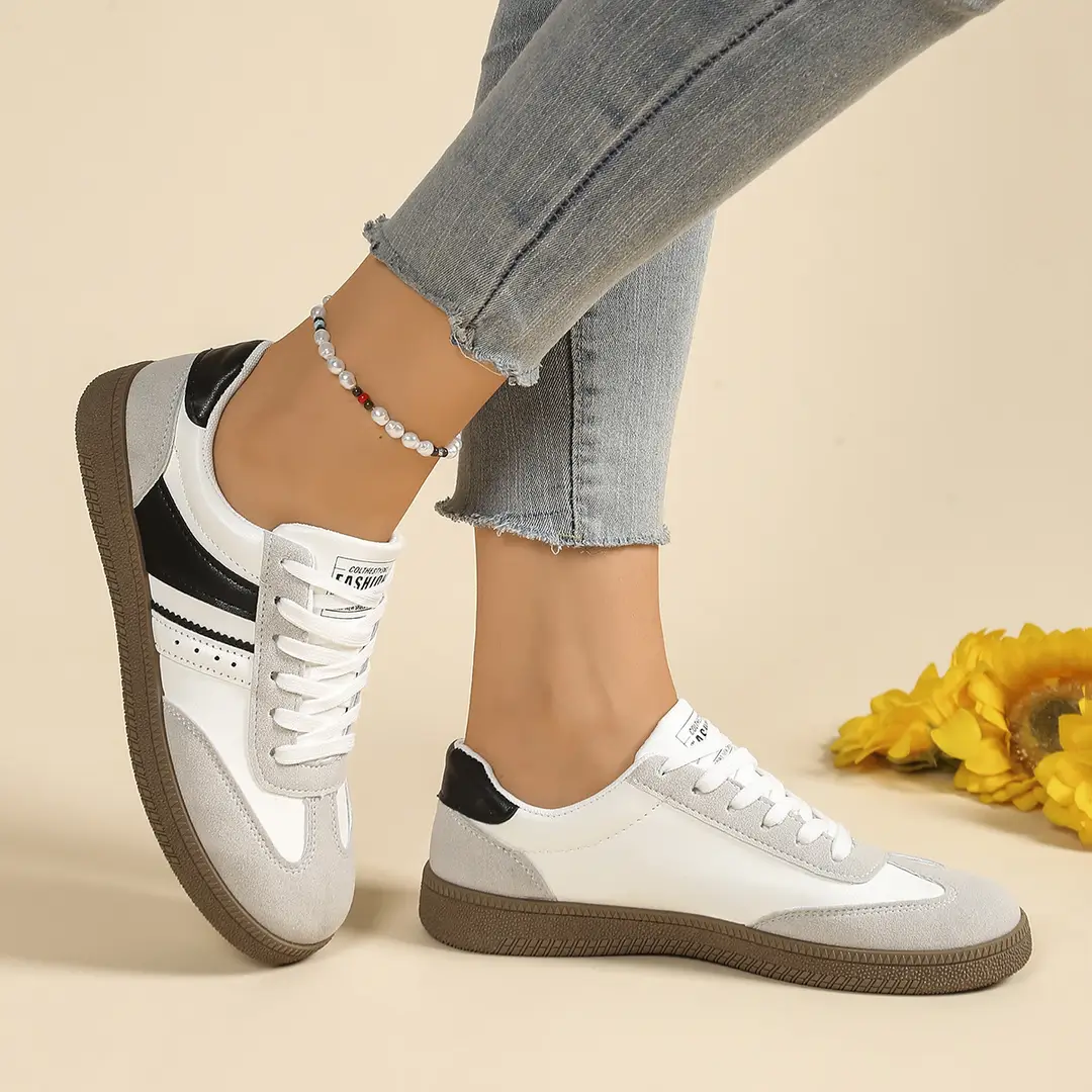 Foreign Trade Thick-Soled Moral Training Shoes for Women 2025 Spring and Summer New Breathable Sports White Shoes Flats-Soled Casual Sneakers Amazon — feature 5