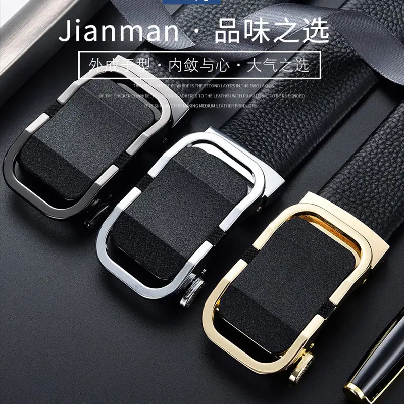 Men's Pure Cowhide Belt with Automatic Buckle & Zinc Alloy - Image 21