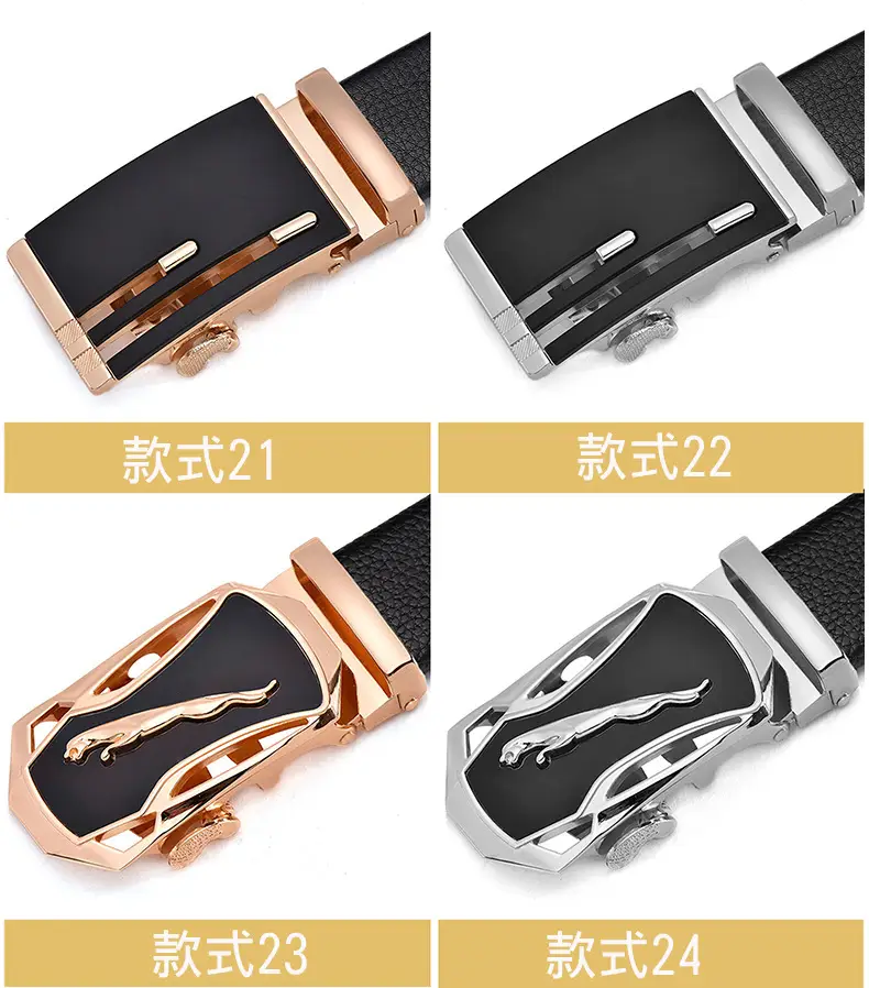 Men's Pure Cowhide Belt with Automatic Buckle & Zinc Alloy — feature 10