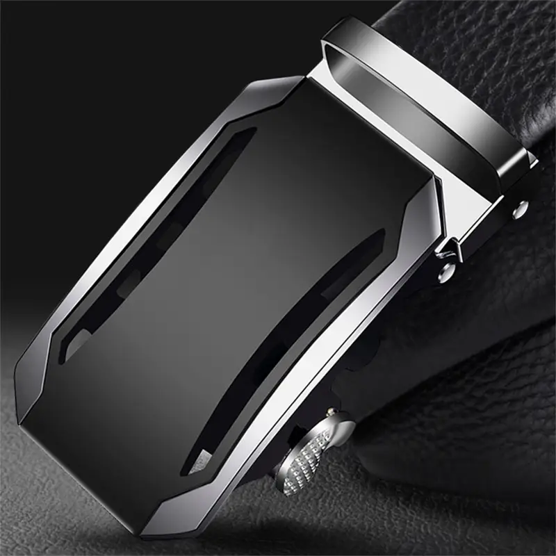 Men's Pure Cowhide Belt with Automatic Buckle & Zinc Alloy - Image 4