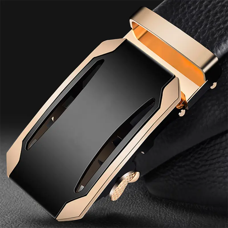 Men's Pure Cowhide Belt with Automatic Buckle & Zinc Alloy - Image 5