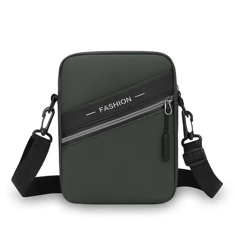 Men's Lightweight Crossbody Bag Black Multi Compartment - Image 3
