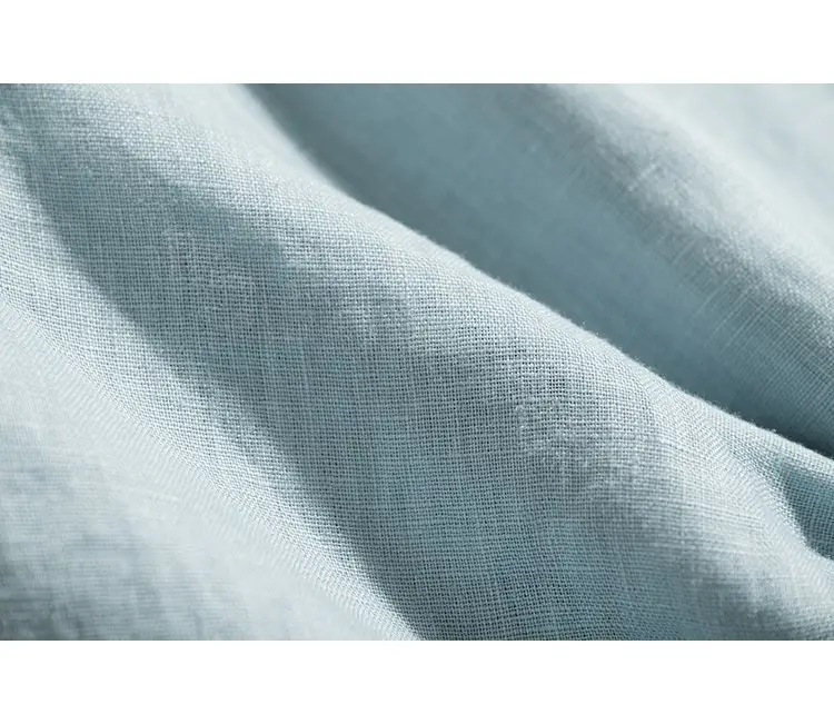 2026 Summer Linen Dress Light Blue Artistic Round Neck — feature 8