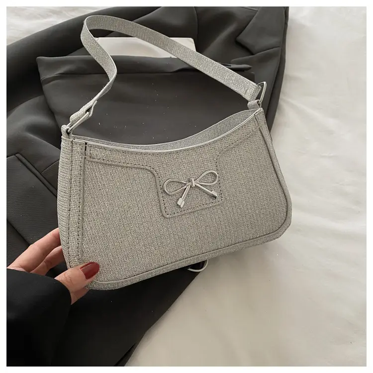 Silver Textured Shoulder Bag for Women — feature 10