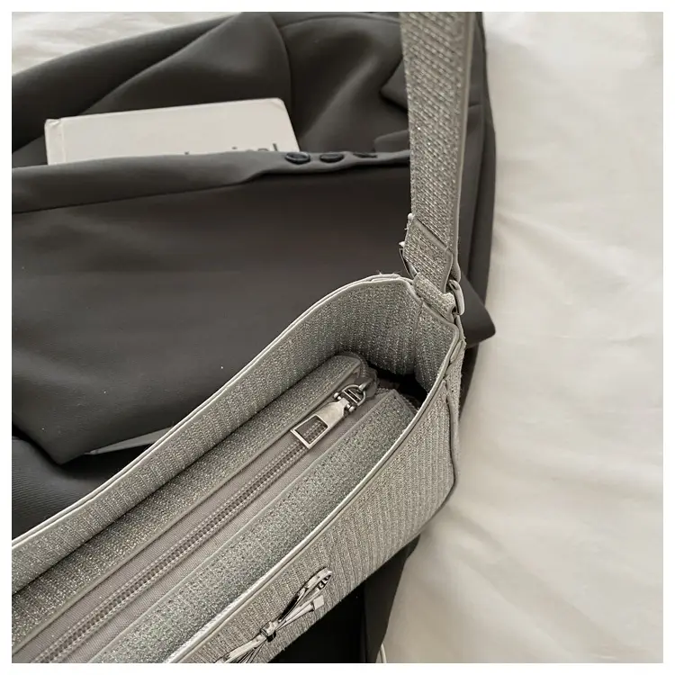 Silver Textured Shoulder Bag for Women — feature 12