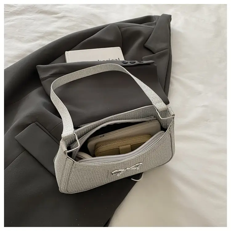 Silver Textured Shoulder Bag for Women — feature 13