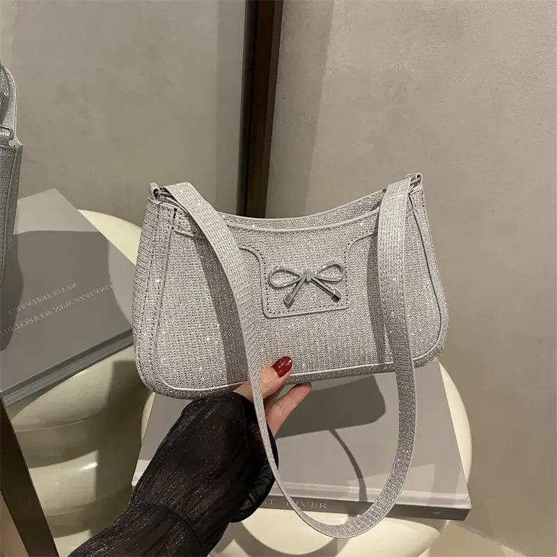Silver Textured Shoulder Bag for Women — feature 15