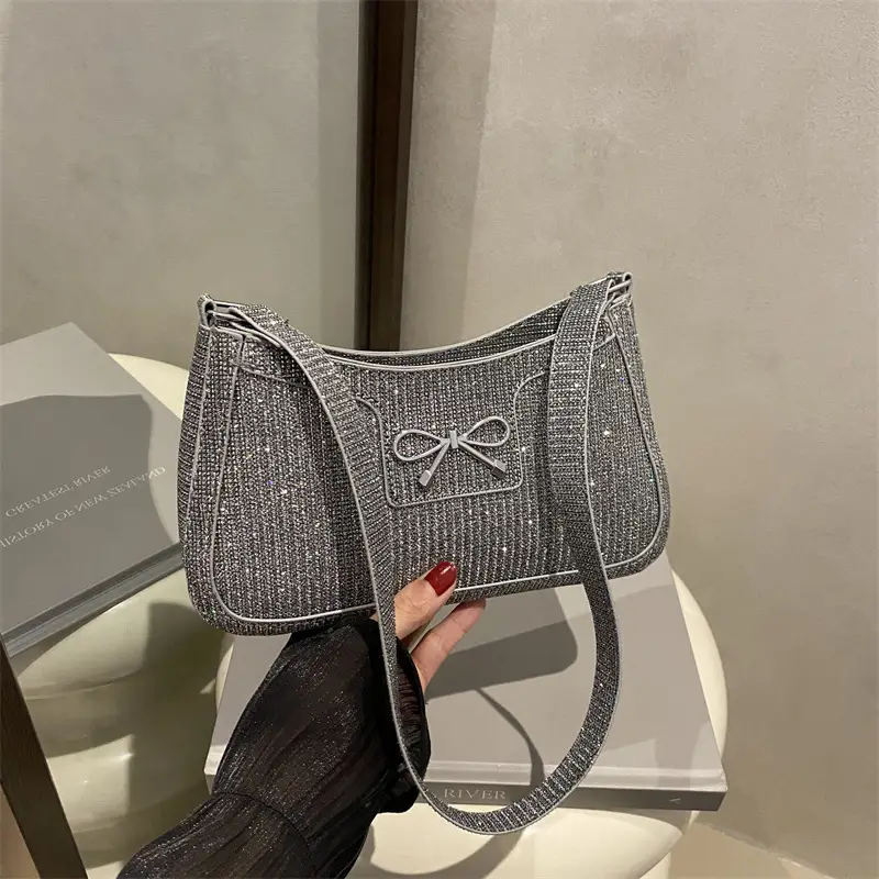 Silver Textured Shoulder Bag for Women — feature 16