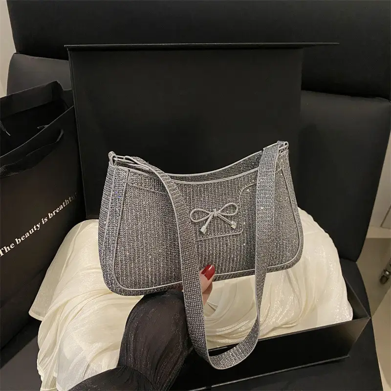 Silver Textured Shoulder Bag for Women — feature 19